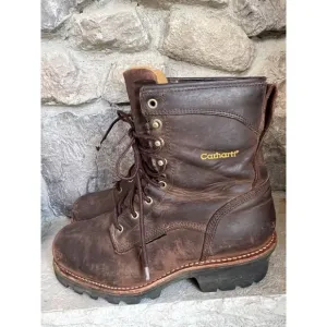 Vintage Carhartt Logger Boot Safety Toe Brown Leather Packer Work 10.5 EE