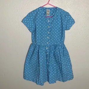 Vintage cottagecore little girl’s GAP light blue floral gingham prairie dress S