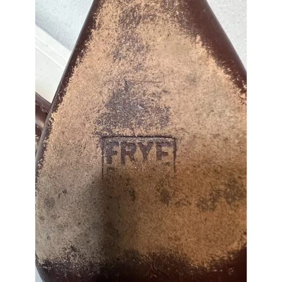 VINTAGE FRYE BOOTS Phoenix Mules Red Size 9 Leather Mule Boots Womens