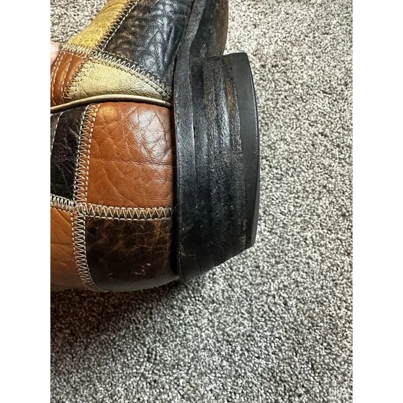 Vintage Handmade Custom Made Patchwork Cowboy Western Boots Men's 11B