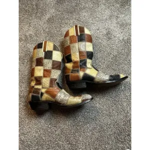 Vintage Handmade Custom Made Patchwork Cowboy Western Boots Men's 11B