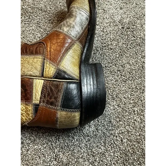 Vintage Handmade Custom Made Patchwork Cowboy Western Boots Men's 11B