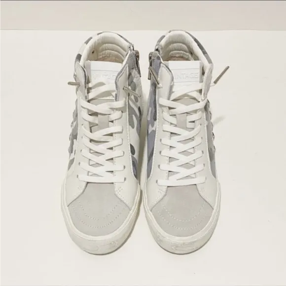 VINTAGE HAVANA Dreamer White High-Top Leather Sneakers NWT