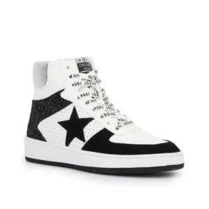 Vintage Havana Layup High Top Sneaker In Black Matt Glitter