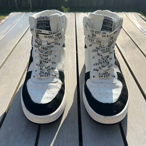 Vintage Havana Layup High Top Sneaker In Black Matt Glitter