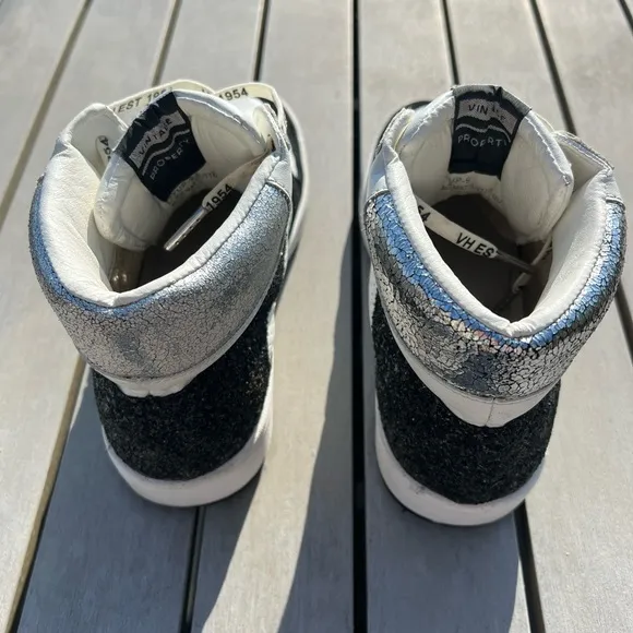 Vintage Havana Layup High Top Sneaker In Black Matt Glitter