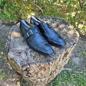 Vintage Men Black Buckle Slip On Shoes By Paul Frederick Size 13 W (FPF100D)
