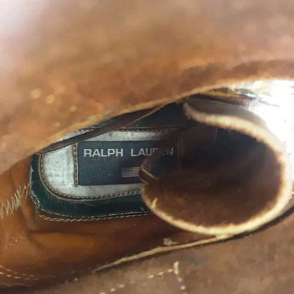 Vintage Polo Ralph Lauren Leather Boots Buckle