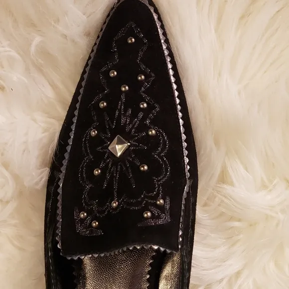 Vintage RARE Donald J. Pliner Couture Shoe Black Suede Italian Made Luxury