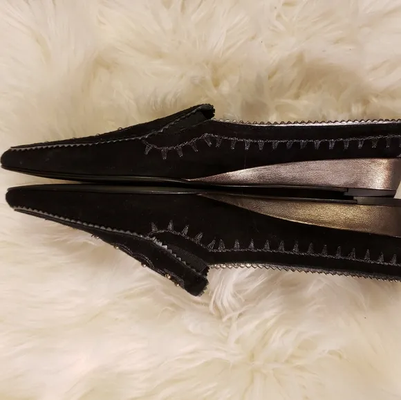 Vintage RARE Donald J. Pliner Couture Shoe Black Suede Italian Made Luxury