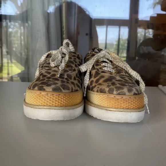 Vintage Stuart Weitzman Leopard Print Glittery Sneakers