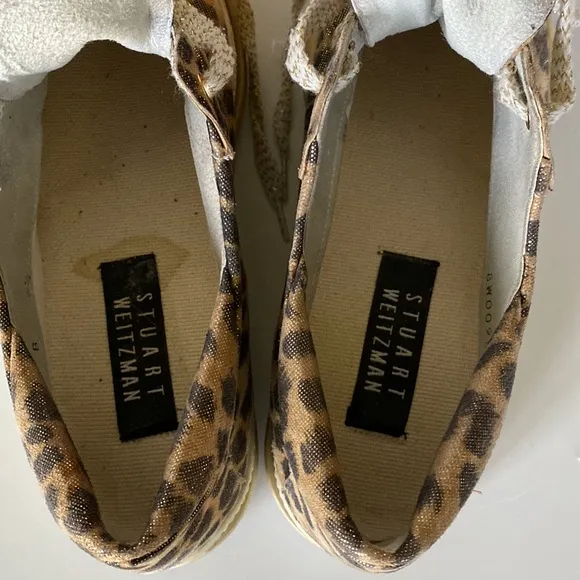 Vintage Stuart Weitzman Leopard Print Glittery Sneakers