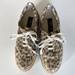 Vintage Stuart Weitzman Leopard Print Glittery Sneakers