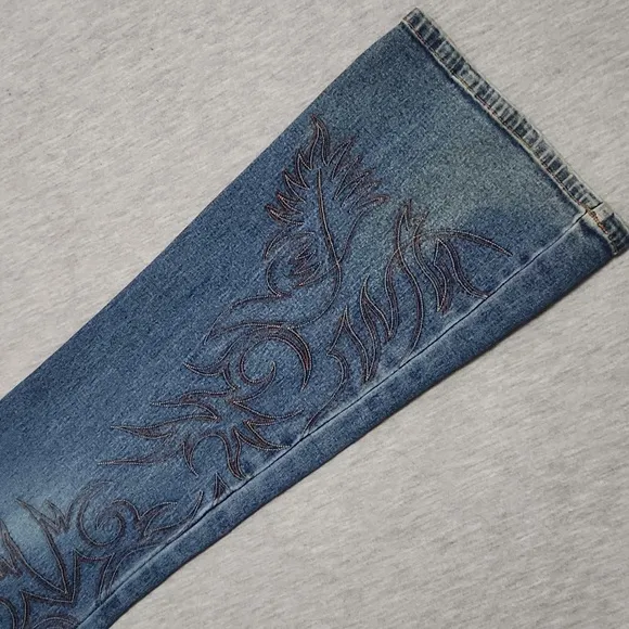 Vintage Y2K BONGO Low Rise Bootcut Flare Embroidered Western Jeans