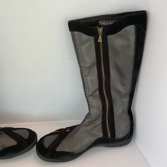 Vintage Y2K Diesel Run To Metallic Boxing Wrestling Leather Boots Size 8