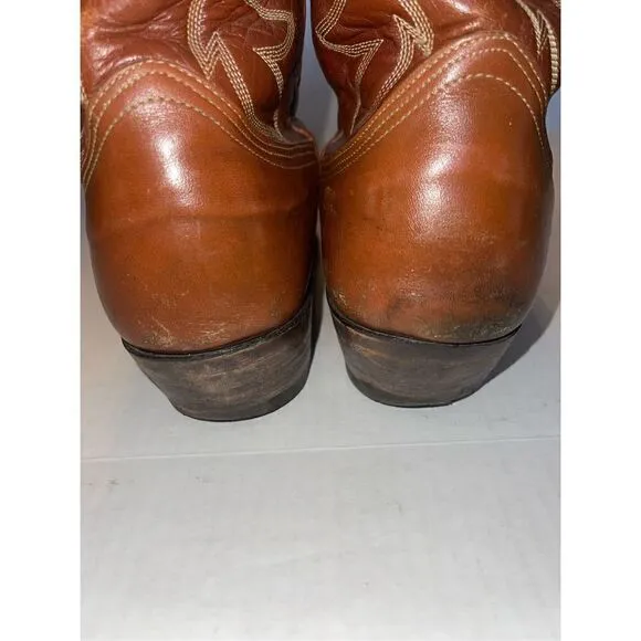 VINTAGE USA NOCONA BROWN LEATHER WESTERN Boots size 9.5