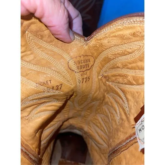 VINTAGE USA NOCONA BROWN LEATHER WESTERN Boots size 9.5