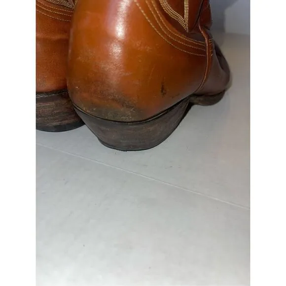 VINTAGE USA NOCONA BROWN LEATHER WESTERN Boots size 9.5