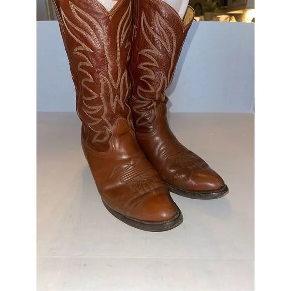 VINTAGE USA NOCONA BROWN LEATHER WESTERN Boots size 9.5
