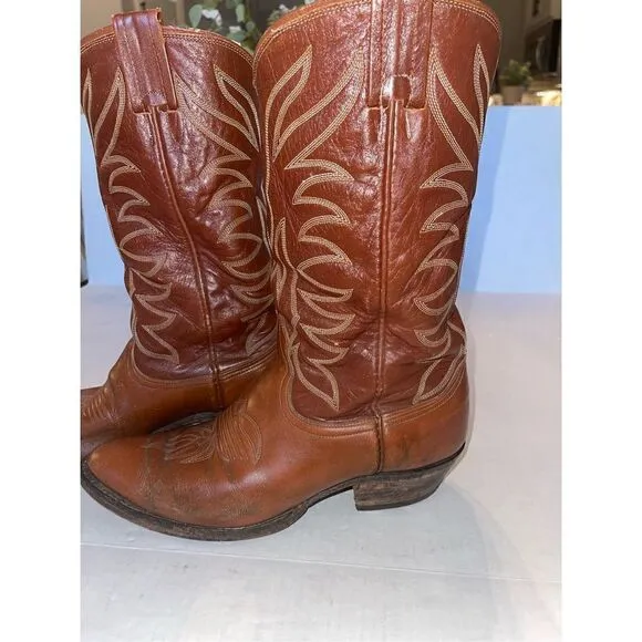 VINTAGE USA NOCONA BROWN LEATHER WESTERN Boots size 9.5