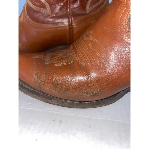 VINTAGE USA NOCONA BROWN LEATHER WESTERN Boots size 9.5