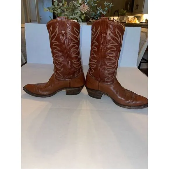 VINTAGE USA NOCONA BROWN LEATHER WESTERN Boots size 9.5
