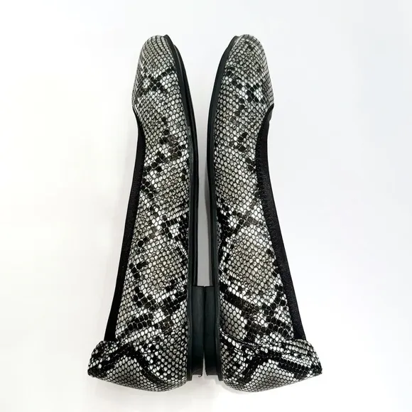 Vionic Caroll Ballet Snake Print Leather Slip On Shoes Size 7