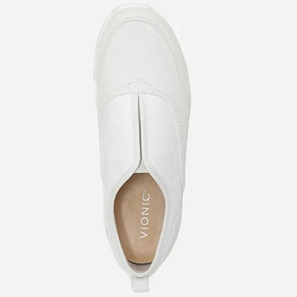 Vionic Denver Wide White Snake Print Slip On Sneaker Size 7 Wide