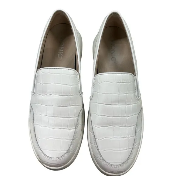 VIONIC Dinora Croc Print Leather Sip-on Casual Platform Sneakers Size 8.5
