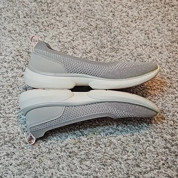 Vionic Kallie Silver Grey Sparkly Slip on Comfort Shoes