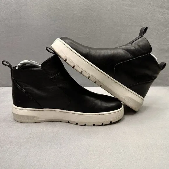 Vionic Brinkely Womens Size 6.5 Sneaker Boot Black Leather Side Zip Slip-On