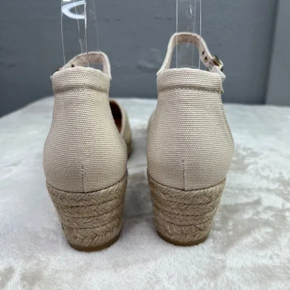 Viscata Formiga Canvas Espadrille Wedge Sandals Shoes Beige 38 US 7 NWOT