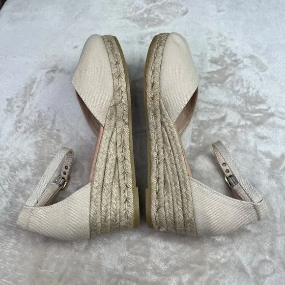 Viscata Formiga Canvas Espadrille Wedge Sandals Shoes Beige 38 US 7 NWOT