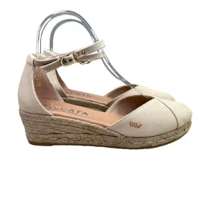 Viscata Formiga Canvas Espadrille Wedge Sandals Shoes Beige 38 US 7 NWOT