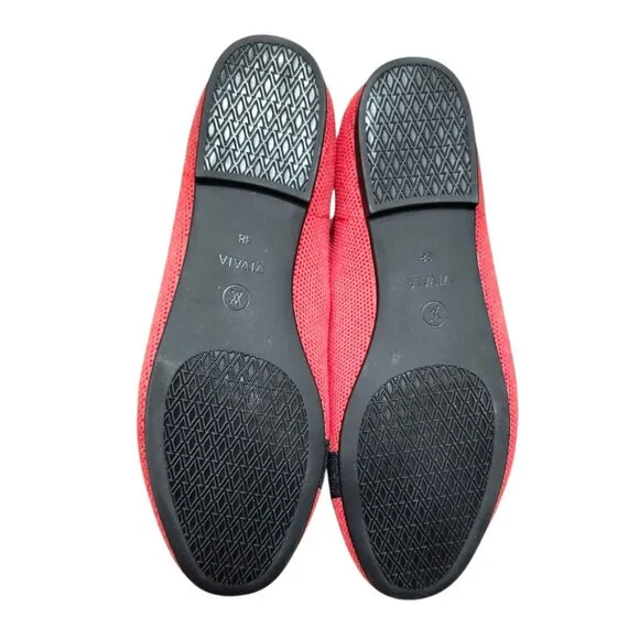 Vivaia Audrey Dachsund Weiner Dog Coral Slip On Shoes Womens Sz EU 38 US 7.5