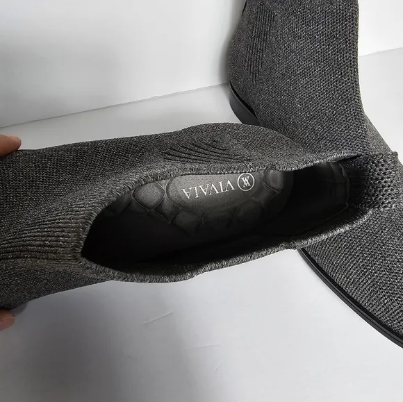 Vivaia Ryan Square-Toe Water-Repellent Ankle Boots In Grey Size 40 EUC