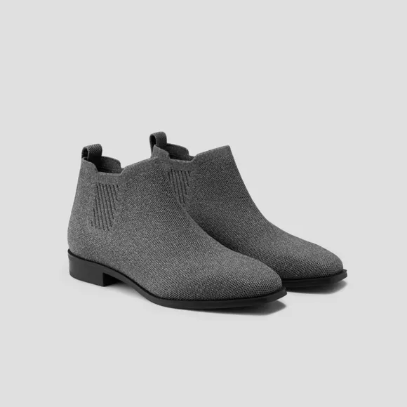 Vivaia Ryan Square-Toe Water-Repellent Ankle Boots In Grey Size 40 EUC