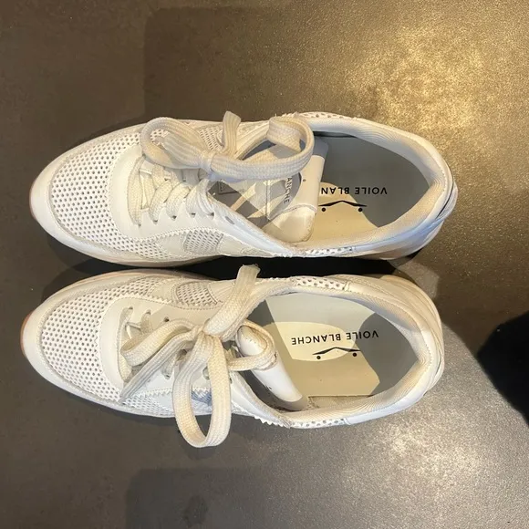 Voile Blanche Maran White Leather Platform Sneaker
