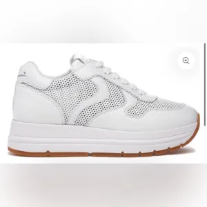 Voile Blanche Maran White Leather Platform Sneaker