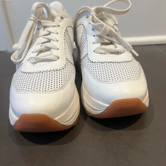 Voile Blanche Maran White Leather Platform Sneaker