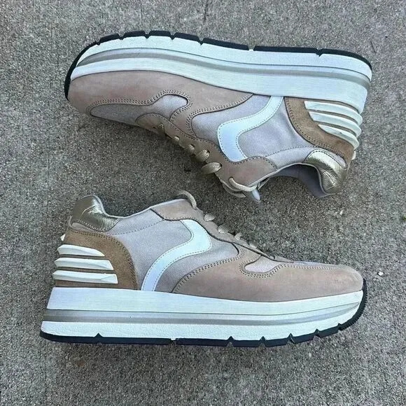 Voile Blanche Sneakers Leather Platform Size 40