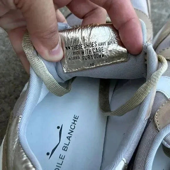 Voile Blanche Sneakers Leather Platform Size 40