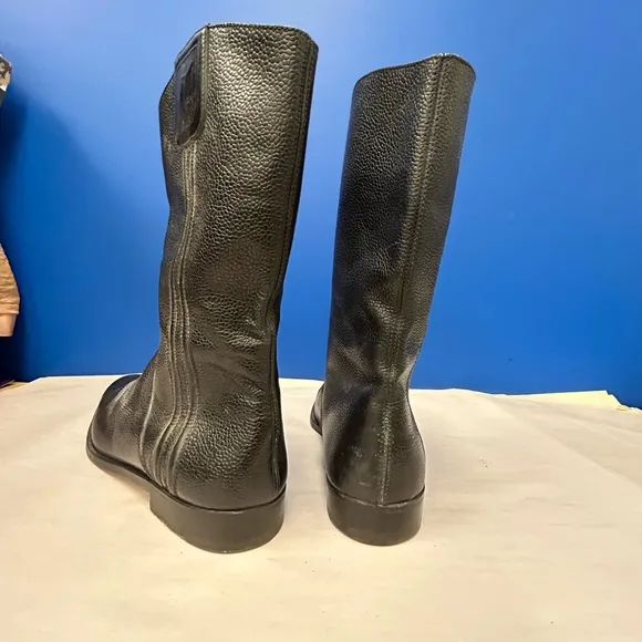 VTG GUCCI Black Leather Mens Boots Sz EU 42.5M/ US 9.5M
