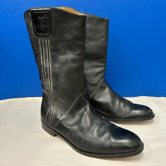 VTG GUCCI Black Leather Mens Boots Sz EU 42.5M/ US 9.5M