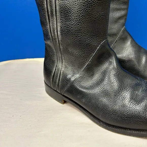 VTG GUCCI Black Leather Mens Boots Sz EU 42.5M/ US 9.5M