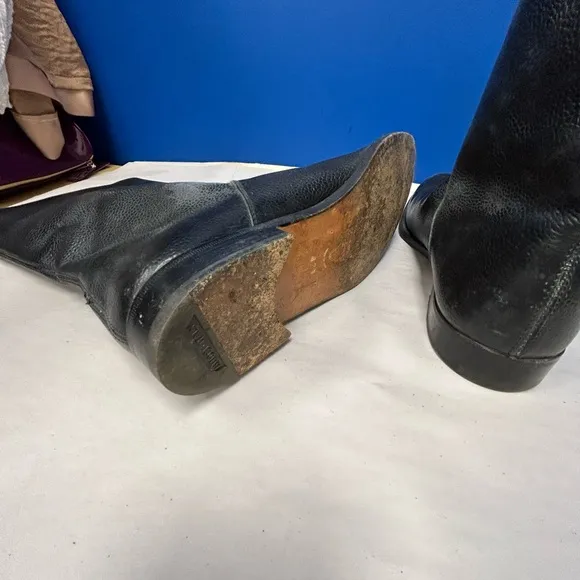 VTG GUCCI Black Leather Mens Boots Sz EU 42.5M/ US 9.5M