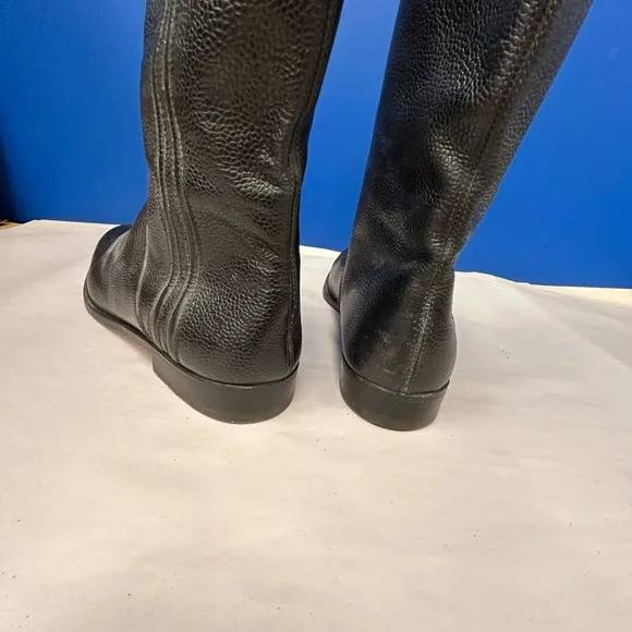 VTG GUCCI Black Leather Mens Boots Sz EU 42.5M/ US 9.5M