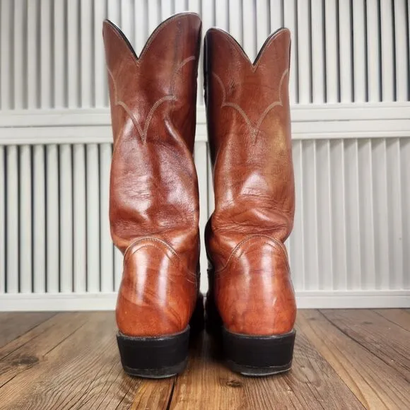 VTG Tony Lama Style 5084 Mens Size 8 D Brown Leather Western Ranch Cowboy Boots