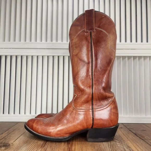 VTG Tony Lama Style 5084 Mens Size 8 D Brown Leather Western Ranch Cowboy Boots