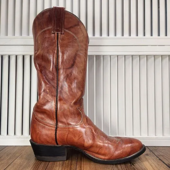 VTG Tony Lama Style 5084 Mens Size 8 D Brown Leather Western Ranch Cowboy Boots